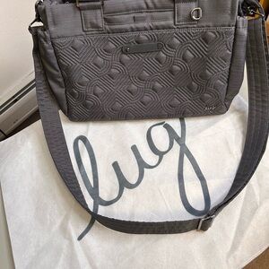 LUG Dilly Dally Convertible Brushed Grey Tote or Shoulder Bag Adjustable Strap
